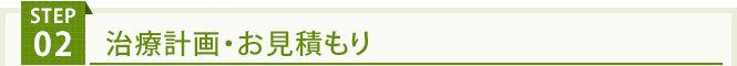 STEP02　治療計画・お見積もり